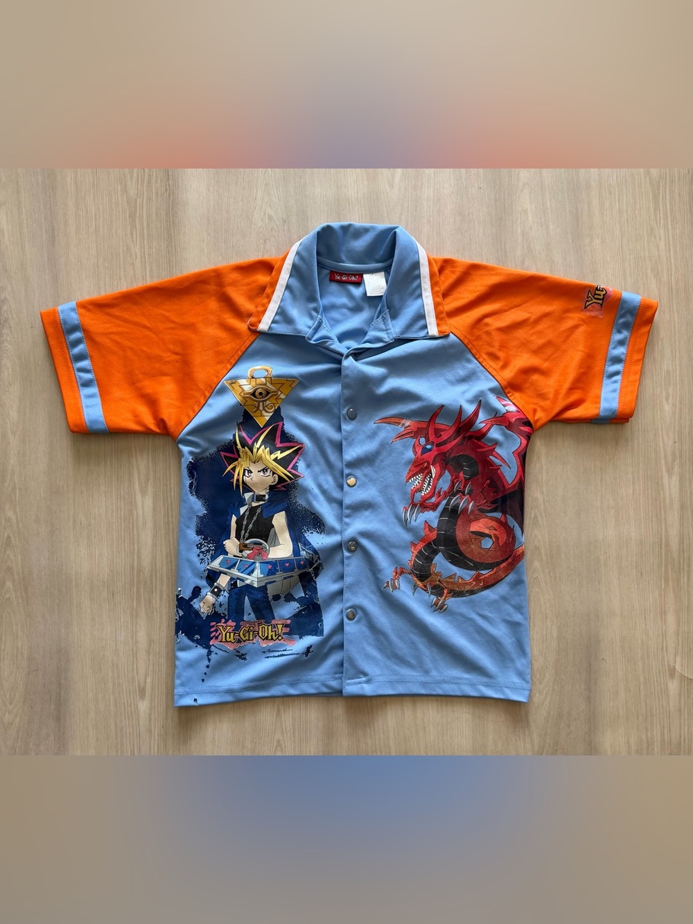 Vintage Yugioh Shonen Jump Button Up King of Games Youth Medium 8/10